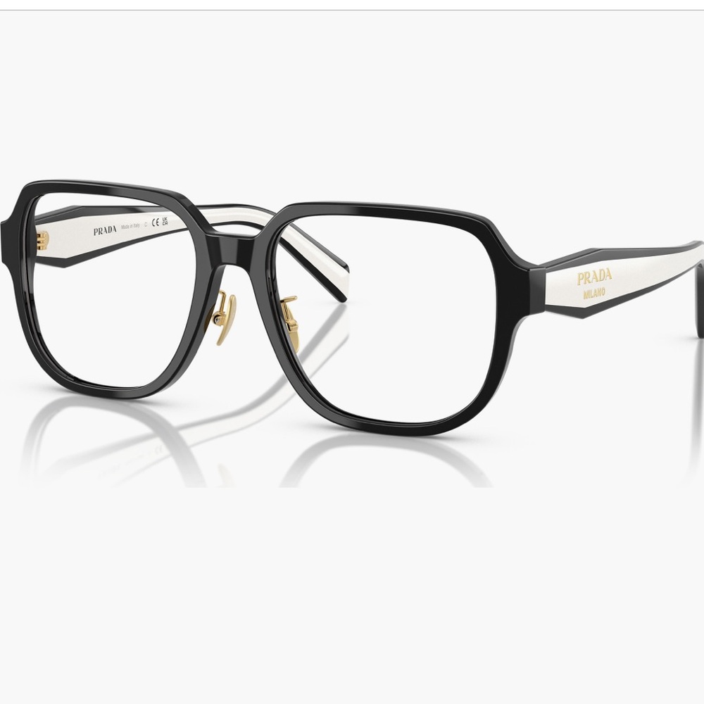 Prada Black Frame with Gold Detail Eyeglasses